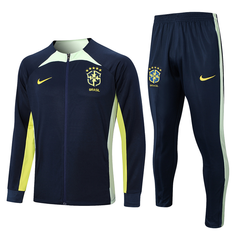 AAA Quality Brazil 22/23 Tracksuit - Navy Blue/Green